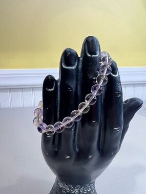Amethyst Glass Bead Bracelet - Purple